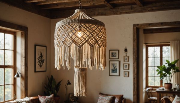 Comment fabriquer une suspension lumineuse en macramé